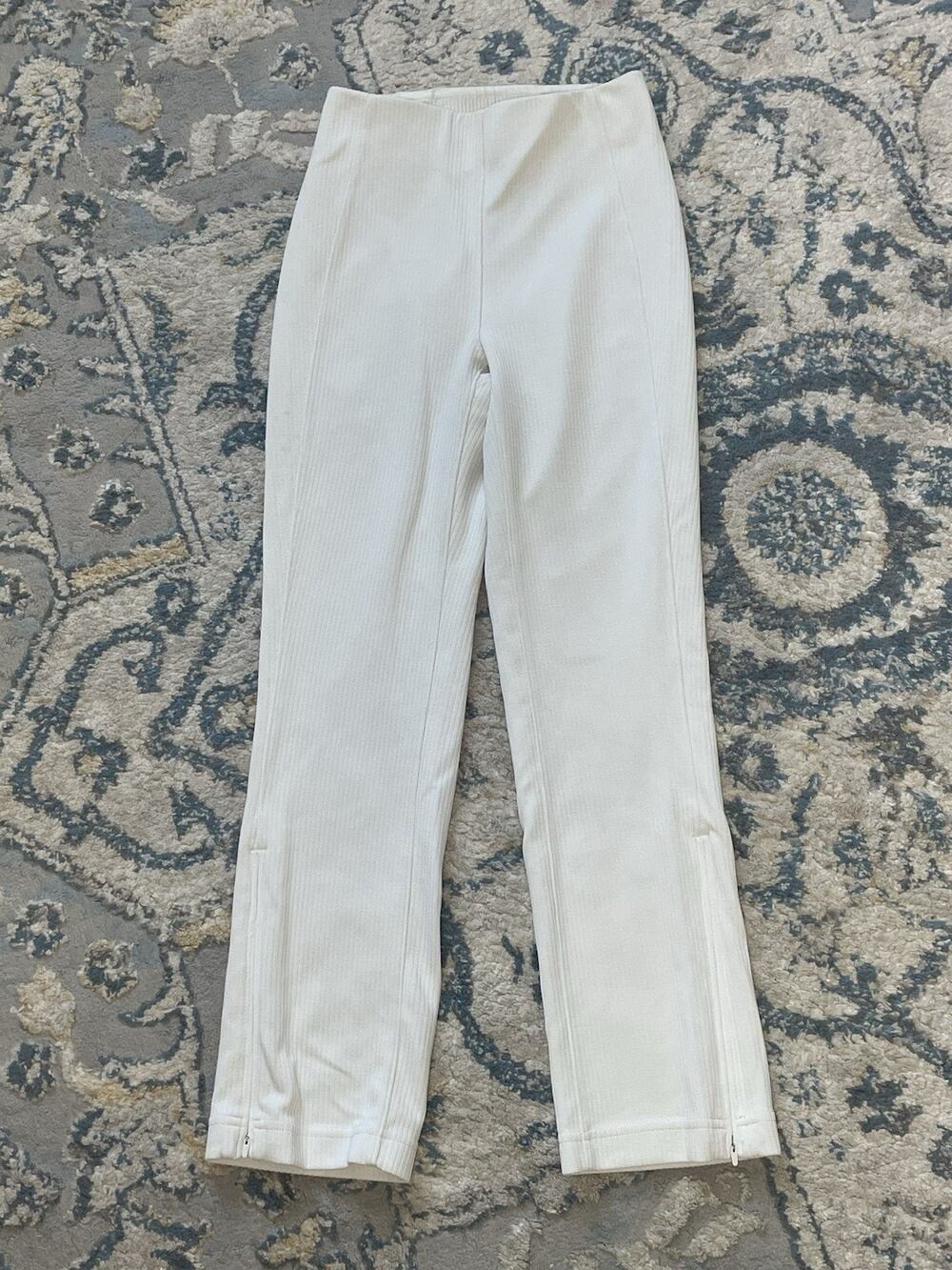 Lululemon Ribbed Softstreme Zip-leg High Rise Cropped Pant 25” BONE Size 0